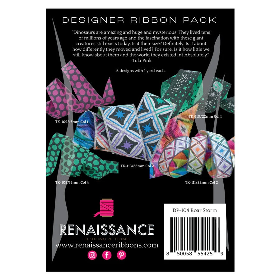 Tula Pink Ribbon Pack - ROAR in Storm