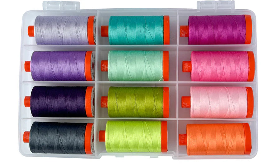 Deals Tula Pink Sunrise Monkey Wrench Aurifil 20 Spool Collection, 50wt Cotton Thread